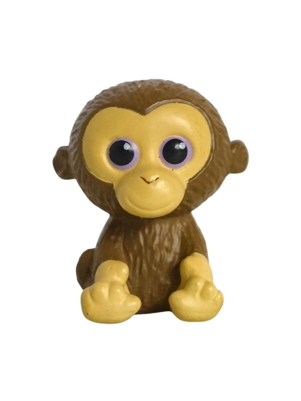 Ty Mini Boos Brown Monkey 1" Figure Micro Collectible Toy L Purple Eyes Rare HTF